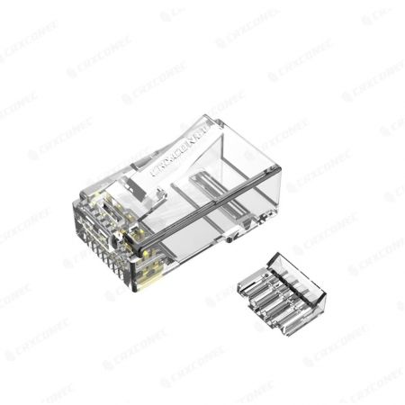 Cat6 UTP  RJ45 Connector With Insert 4 Up / 4 Down - Cat.6 UTP  RJ45 Connector With Insert 4 Up / 4 Down